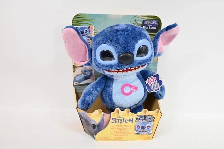 Interaktív Disney Stitch Emotiv Eye plüssfigura LCD szemekkel