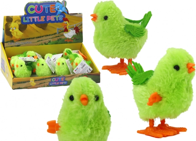 Ugráló felhúzható játékcsirke zöld