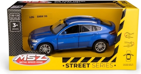MSZ BMW X6 autómodell 1:26 méretarányban, kék