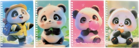 Panda jegyzetfüzet tollal