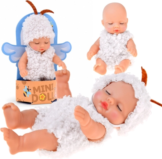 Mini bárányos baba 11 cm – mozgatható végtagokkal