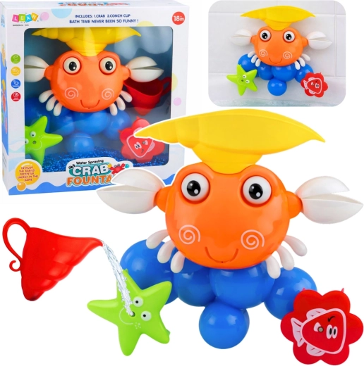 Fürdőjáték szökőkutas rák tapadókorongokkal