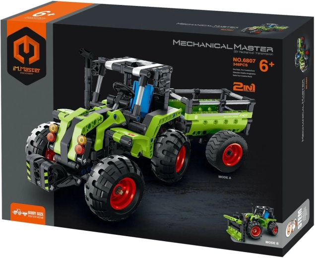 iM.MASTER építőkészlet, traktor pótkocsival 2 az 1-ben, 346 elem