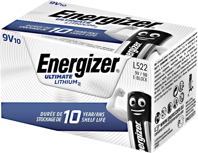 ENERGIZER Ultimate Lithium 9V lítium elem, 10 darabos csomag