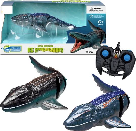 R/C Mosasaurus realisztikus mozgással, vízálló, 2,4 GHz