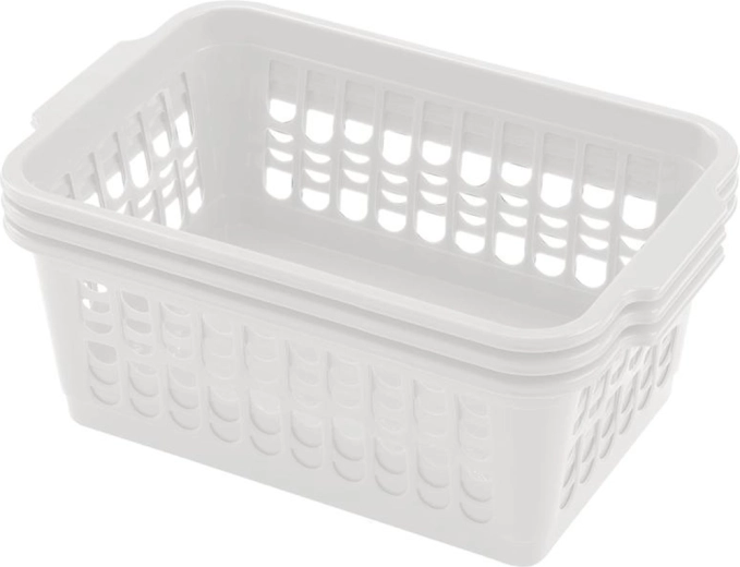 HEIDRUN műanyag kosarak 30 × 19,5 × 13 cm, 3 db-os szett, színmix