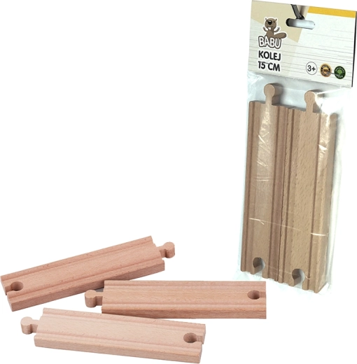 BABU fa egyenes sínek 15 cm – 2 db-os készlet