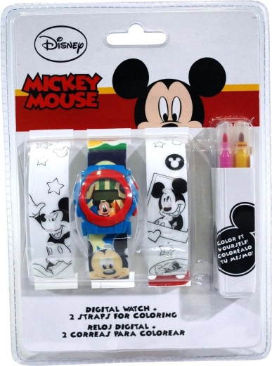Euroswan Mickey Mouse digitális óra és kiszínezhető szíjak szett