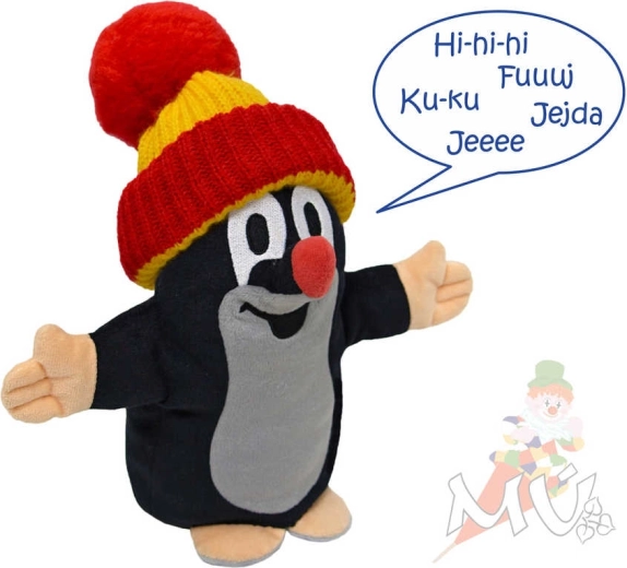 Beszélő plüss Krtek kézbáb hanggal, 25 cm