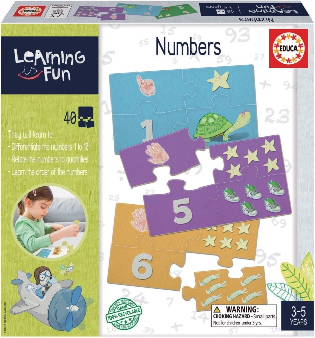 Oktató puzzle és játék Learning is Fun: számok