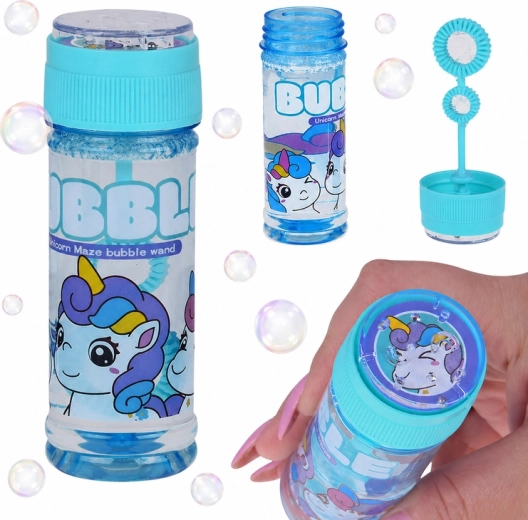 Unikornisos buborékfújó 65 ml mini labirintusjátékkal