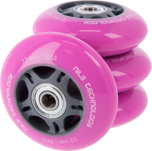 PU kerekek csapágyakkal NILS EXTREME görkorcsolyához, 72 mm, rózsaszín