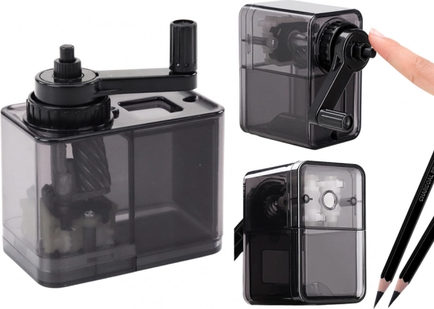 Kurblis hegyező tartállyal – fekete