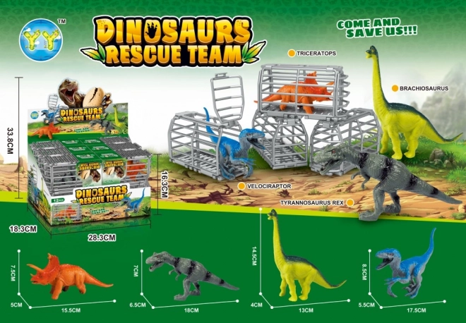 Dinoszaurusz figura 16 cm ketreccel és kiegészítőkkel