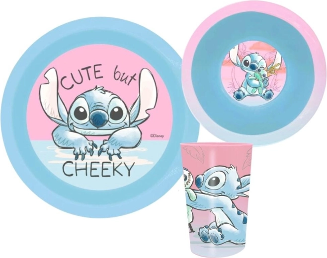 Műanyag 3 részes étkészlet Lilo és Stitch