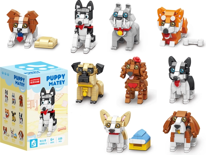 Puppy Matey mini építőjáték aranyos kiskutyák (9 változat) – 1 db
