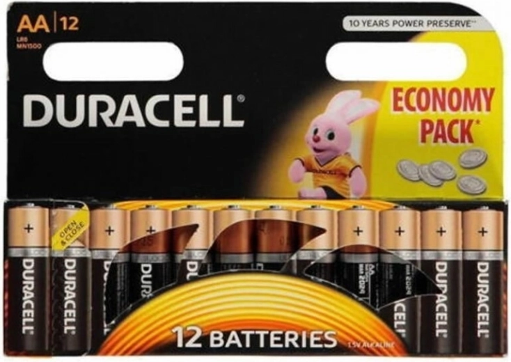 Alkáli AA elemek DURACELL MN1500, 12 darabos csomag