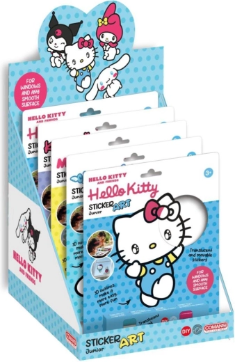 Ablakmatricák és kifestők festékekkel Hello Kitty és Kuromi mintával (2 féle), 19 × 23 cm