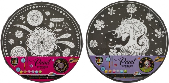 Számozott festés – kör alakú kép, 30 cm