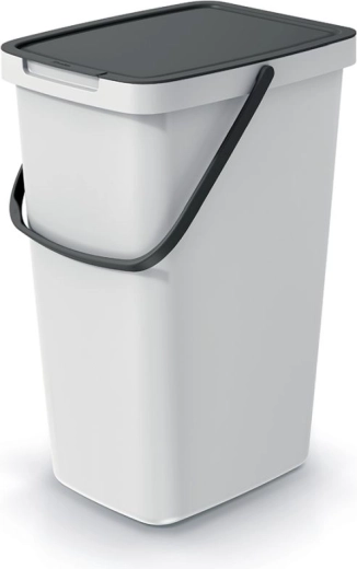 20 l-es szemetes, hamuszürke, fekete fedéllel SYSTEMA Q COLLECT