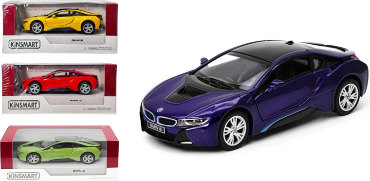 BMW i8 fém modell 1:36 visszahúzós meghajtással