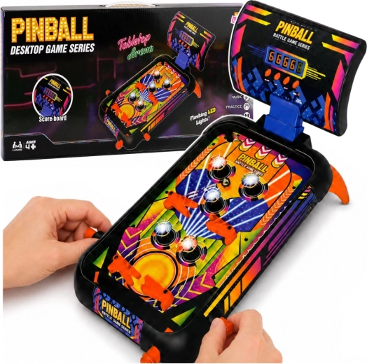 Asztali pinball (flipper) fényekkel, hangokkal és pontszámlálóval
