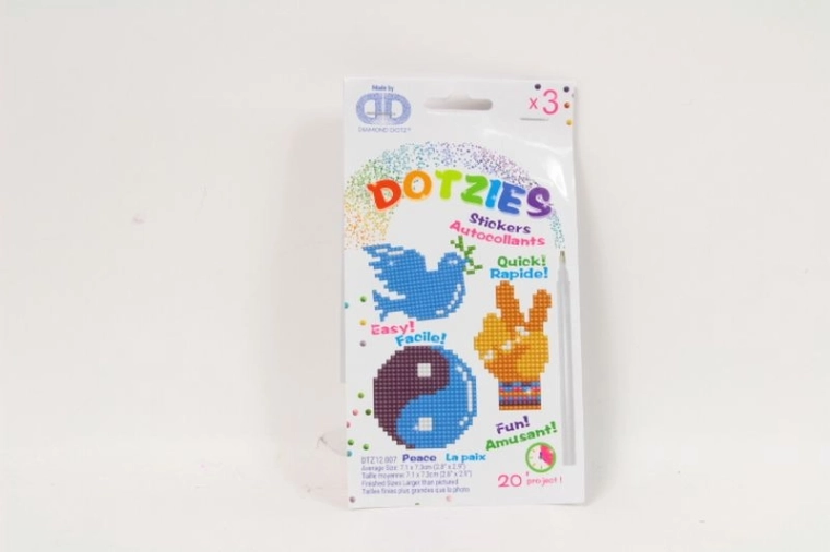 Diamond Dotz Peace – 3 darabos, öntapadós gyémántkirakó matrica szett