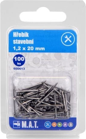 Építőszögek 20 × 1,2 mm, 100 db