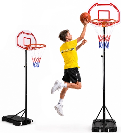 MOVEPRO szabadon álló kosárlabdaállvány állítható magassággal 210 cm-ig