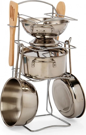 Bigjigs Toys gyermek edénykészlet állvánnyal