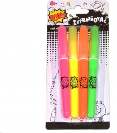 Fluoreszkáló szövegkiemelő készlet, 4 db