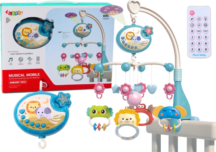 Gyermek körhinta Projektor Fények 400 altatódal Kék