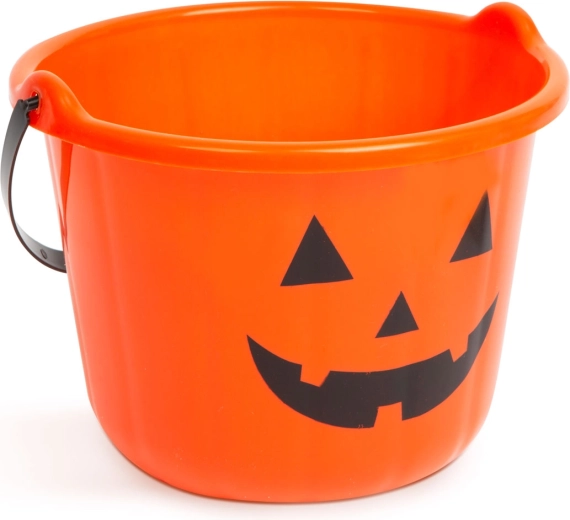 Halloween-i műanyag vödör tökös motívummal