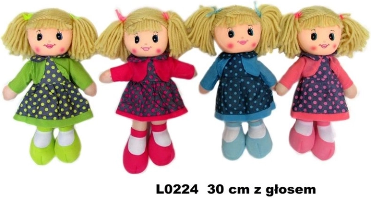 Plüss baba hanggal 30 cm (4 változat vegyesen)
