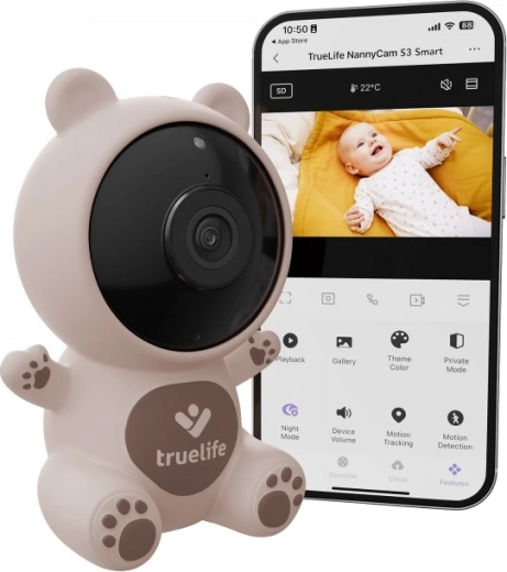 Okos bébiőr TrueLife NannyCam S3 Smart Full HD-vel és éjjellátással