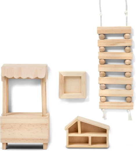 Lundby kreatív fa kiegészítő szett babaházhoz (DIY)