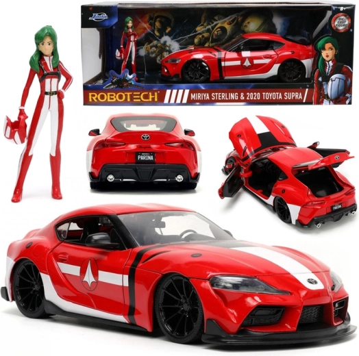 Fém modell ROBOTECH: Miriya Sterling és Toyota Supra 2020 1:24 figurával