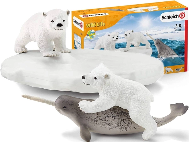 schleich wild life sarki játszótér medvebocsokkal és narvállal