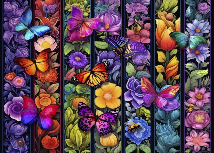 Bluebird puzzle Virágok és pillangók 500 darabos