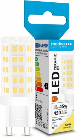 LED G9 kerámia izzó 4,3 W meleg fehér