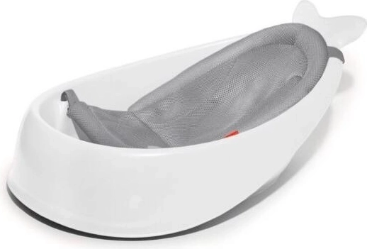 Skip Hop Moby 3 az 1-ben gyermek fürdőkád ergonomikus betéttel, fehér