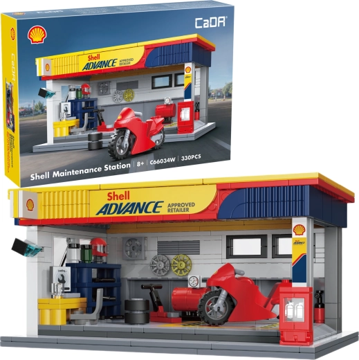 CaDA Shell szervizállomás – 330 darabos építőszett