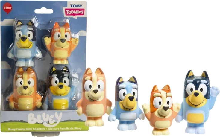 Toomies Bluey sípoló fürdőjáték figura szett 4 db