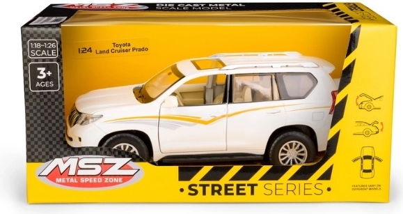 MSZ Toyota Land Cruiser Prado fehér autómodell 1:24 méretarányban