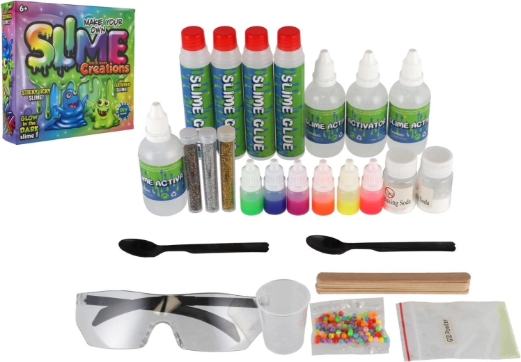 Sötétben világító slime készítő szett dobozban