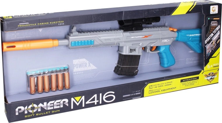 Pioneer M416 puska szivacslövedékekkel és patronokkal