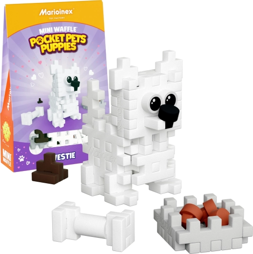 Mini Waffle Pocket Pets építőkészlet – Westie kölyökkutyák – WEST HIGHLAND TERRIER