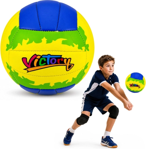 Victory edző röplabda sárga-kék, 5-ös méret (22 cm)