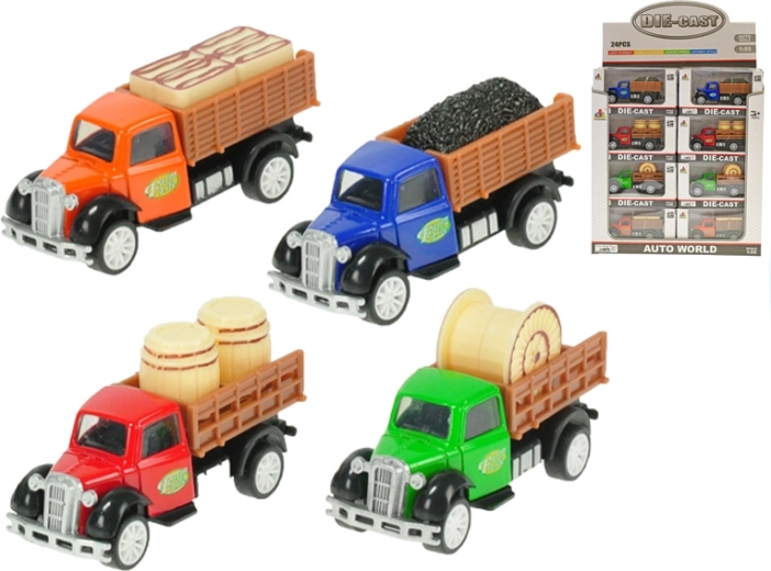 Fém farm teherautó 1:55 visszahúzós, 8,5 cm – különböző változatok