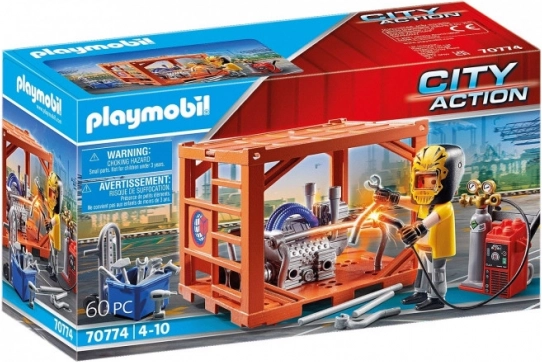 Playmobil City Action konténerek gyártása – játékkészlet